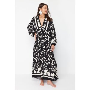Trendyol Abstract Patterned Wide Mold Maxi Woven Beach Dress