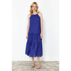 Trendyol Saks Waist Opening Maxi Woven Brode Dress