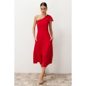 Trendyol Red Bow Detailed Elegant Evening Dress