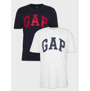 Sada dvou pánských triček v bílé a modré barvě GAP Logo Basic