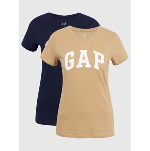 Béžové dámské tričko GAP Logo franchise classic t-shirt, 2ks