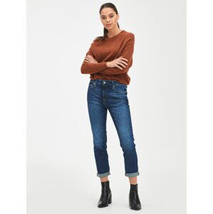 Tmavě modré dámské džíny GAP Mid rise universal slim boyfriend jeans