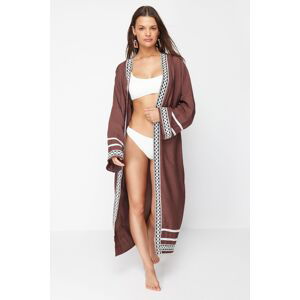 Trendyol Brown Maxi Woven Ribbon Accessory Kimono&Kaftan