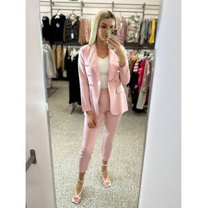 Pink extended jacket with imitation pockets LIVIEN