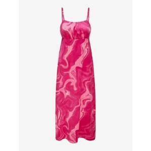Tmavě růžové dámské vzorované midi šaty ONLY Jane