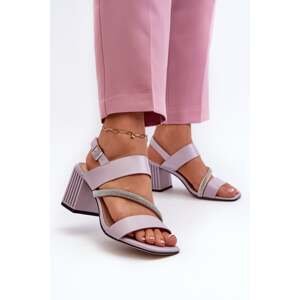 Dámské elegantní sandály na vysokém podpatku fialové D&A