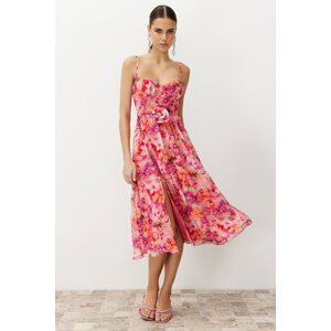 Trendyol Multicolored A-Line Rose Detailed Dress