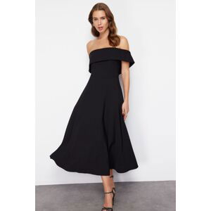 Trendyol Black Collar Detailed A-Line Elegant Evening Dress