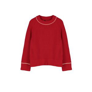 Trendyol Red Wide Fit Piping Detailed Knitwear Sweater