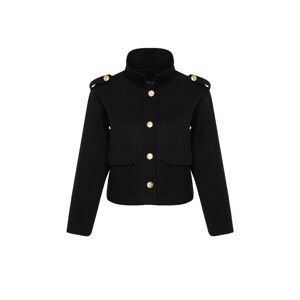 Trendyol Black Regular Gold Button Detailed Slim Jacket Coat