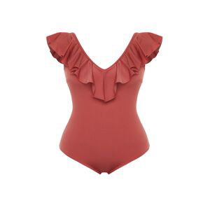 Trendyol Curve Tile Ruffle Detailed Swimsuit with Lifting Effect