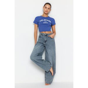 Trendyol Blue Low Waist Skater Jeans