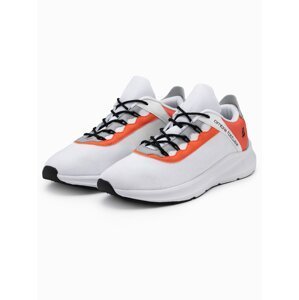 Ombre Men's sneakers with neon inserts - white