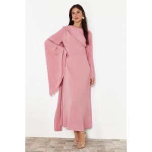 Trendyol Dusty Rose Shawl Detailed Evening Dress