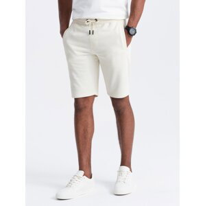 Ombre BASIC men's cotton sweat shorts - cream