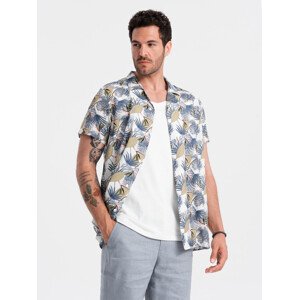 Ombre Viscose patterned men's short sleeve shirt - palm trees