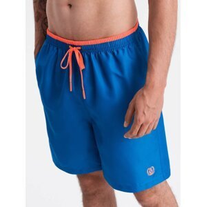 Ombre Men's two-tone ribbed swim shorts - dark blue