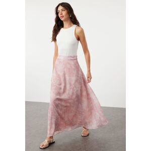 Trendyol Light Pink A-line Pattern Flared Lined Chiffon Fabric Maxi Length Woven Skirt