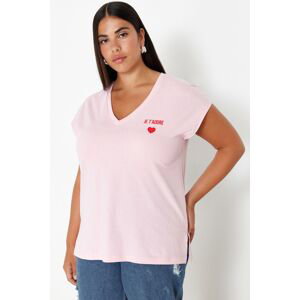 Trendyol Curve Pink Oversize Knitted T-Shirt
