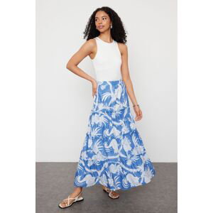 Trendyol Navy Blue Patterned Woven Skirt
