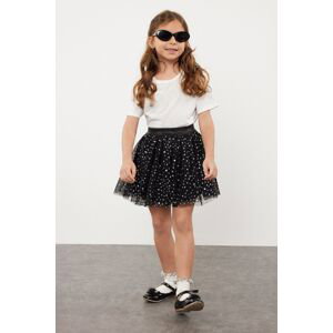 Trendyol Black Girl Star Pattern Tutu Mini Skirt
