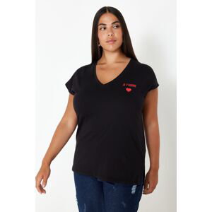Trendyol Curve Black Oversize Knitted T-Shirt