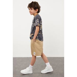 Trendyol Boy's Anthracite Palm Tree Patterned T-shirt-Shorts Knitted Bottom-Top Set