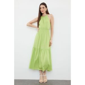 Trendyol Green A-line Cut Out Detailed Viscose Midi Woven Midi Woven Dress