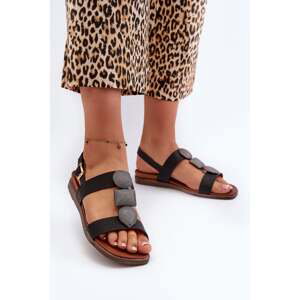 Dámské ploché sandály s ozdobami Sergio Leone Black