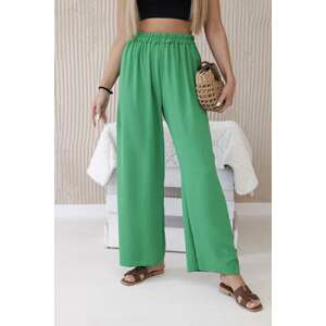 Zelené široké kalhoty