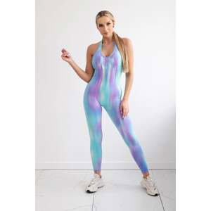 Fitness oblek s push up fialovou barvou