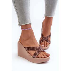 Dámské pantofle na klínku Ipanema High Fashion Slide Fem Béžová