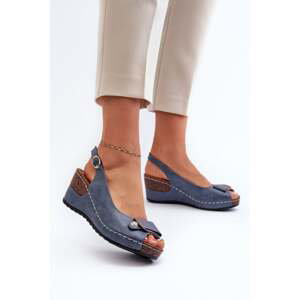 Dámské lehké pohodlné boty Sandály na klínu, modrá Efravia