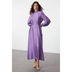 Trendyol Lilac Waist Briti Satin Evening Dress
