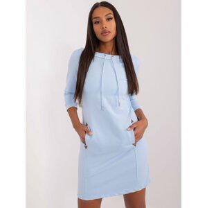 Světle modré mikinové šaty z bavlny