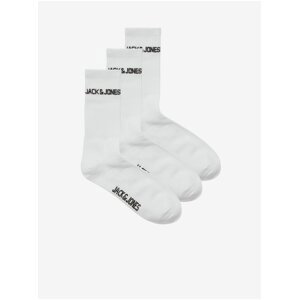 Sada tří párů bílých pánských ponožek Jack & Jones - Pánské