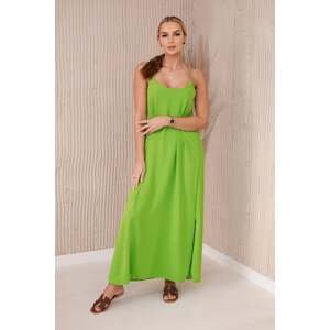 Dámské maxi šaty s ramínky -  světle zelená