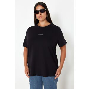 Trendyol Curve Black Crew Neck Knitted T-Shirt
