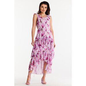 Awama Woman's Dress A500 Pink/Flowers