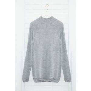 Trendyol Gray Men's Slim Fit Turtleneck Half Turtleneck Raglan Sleeve Seamless Basic Knitwear Sweater