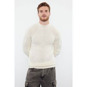 Trendyol Ecru Slim Fit Turtleneck Half Turtleneck Raglan Sleeve Seamless Basic Knitwear Sweater