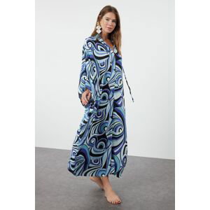 Trendyol Abstract Patterned Wide Fit Maxi Woven Beach Dress