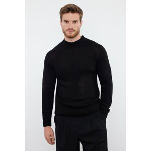 Trendyol Black Slim Fit Turtleneck Half Turtleneck Raglan Sleeve Seamless Basic Knitwear Sweater