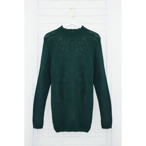 Trendyol Emerald Green Men's Slim Fit Turtleneck Half Turtleneck Raglan Sleeve Seamless Basic Knitwear Sweater
