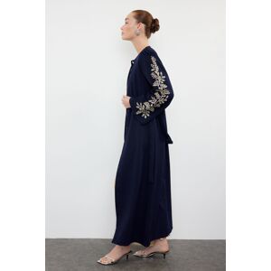 Trendyol Navy Blue Sleeve Embroidered Woven Cap & Abaya & Abaya