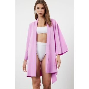 Trendyol Pink Belted Mini Woven 100% Cotton Kimono&Kaftan