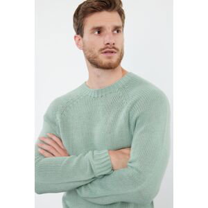 Trendyol Mint Slim Fit Crew Neck Raglan Sleeve Seamless Basic Knitwear Sweater
