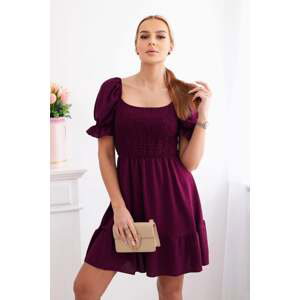 Dámské šaty s volánem - purpurová