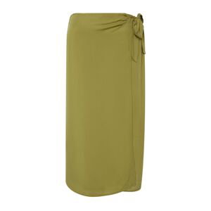 Trendyol Curve Green Tied Double Breasted Closure Viscose Fabric Maxi Length Woven Skirt