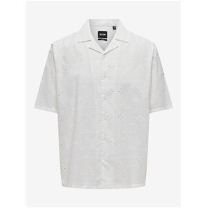 Bílá pánská vzorovaná košile ONLY & SONS Ron - Pánské